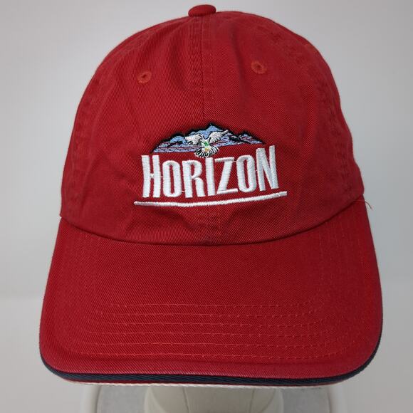 Horizon Strapback Hat Red One Size Embroidered Outdoor Port Authority - Picture 2 of 9